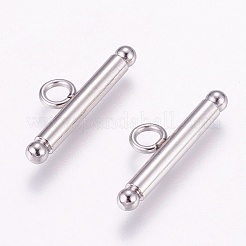 変色しにくい304ステンレススチールのトグル留め具  リング  ステンレス鋼色  リング：21x16mm  穴：3mm  バー：22x3mm&nbsp;STAS-E144-073P