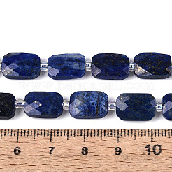 天然石ラピスラズリビーズ連売り  長方形  多面カット  シードビーズで  11.5~12x8x4~5mm  穴：0.9mm  約26~27個/連  14.57~15.08''（37~38.3センチメートル）&nbsp;G-T139-68