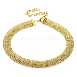 女性用304ステンレスメッシュチェーンチョーカーネックレス  ゴールドカラー  18.03インチ（45.8cm）&nbsp;NJEW-U012-03G-01