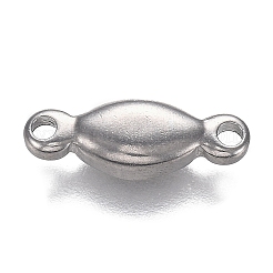 変色しにくい304ステンレススチールリンクコネクター  オーバル  ステンレス鋼色  19x6.5x3.5mm  穴：2.2mm&nbsp;STAS-I166-27P