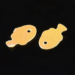 装飾アクセサリー  PVCプラスチック製のスパンコール/スパンコールチャーム  魚  ゴールド  8x5x0.3mm  穴：0.8mm  約25000個/500g&nbsp;PVC-T003-01K