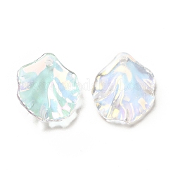 透明なアクリルパーツ  花びらチャーム  ABカラー  クリアAB  17x15x4mm  穴：1.5mm&nbsp;X-MACR-C009-06
