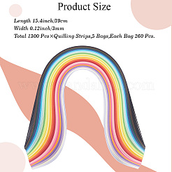 260色の長方形キルティングペーパーストリップ26枚  ミックスカラー  390x3mm  10個/カラー&nbsp;DIY-WH20032-31A