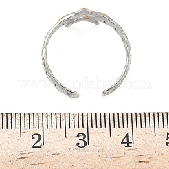 304ステンレススチールカフオープンリング  イオンプレーティング（ip）  ゴールデン·ステンレス鋼色  スター  調整可能  12.7mm&nbsp;RJEW-Z121-02GP-06