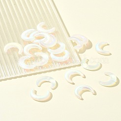 グラデーションカラーの手作りランプワークビーズ20個  ムーン  クリアAB  16.5x13x5.5mm  穴：1mm  20個/セット&nbsp;LAMP-FS0001-18C