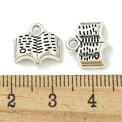 合金のチベット風チャーム  鉛フリー＆カドミウムフリー  ブックチャーム  アンティークシルバー  11x12x3.5mm  穴：1.8mm&nbsp;X1-TIBE-I026-5986AS