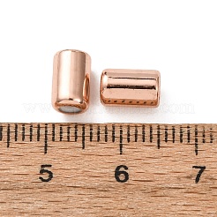 真鍮ビーズ  ゴム入り  スライダービーズ  コラム  ローズゴールド  8x5mm  穴：2mm&nbsp;KK-WH0052-01E