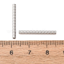 304ステンレススチールビーズ  ねじれたチューブ  ステンレス鋼色  21x2mm  穴：0.8mm&nbsp;SA-CBA9EEF-01F-P