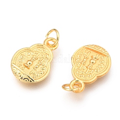 合金ペンダント  長持ちメッキ  丸カン付き  平らなひょうたん  18KGP本金メッキ  16x11x2.4mm  穴：3.5mm&nbsp;PALLOY-B024-22G
