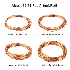 4ロール 4サイズの丸型アルミワイヤー  DIYクラフト用  ローズゴールド  16~22ゲージ  0.6~1.2mm  1巻/サイズ&nbsp;AW-TA0001-04B-01