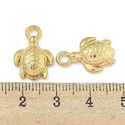 イオンプレーティング（IP）304ステンレスペンダント  亀のチャーム  18KGP本金メッキ  18x12x4.5mm  穴：3mm&nbsp;STAS-I307-548G