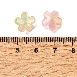 アクリルビーズキャップ  花  カラフル  11x11.5x2mm  穴：1.5mm&nbsp;OACR-I024-01E