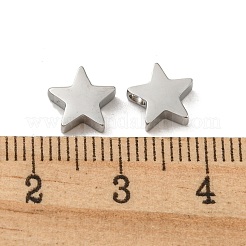 変色しない304ステンレススチールチャーム  星のチャーム  ステンレス鋼色  8x8x3mm  穴：1.8mm&nbsp;STAS-L022-216P