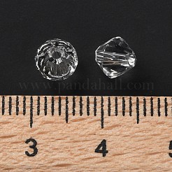K9ガラス  模造オーストリアクリスタルビーズ  多面カット  双円錐形  ホワイトスモーク  6x6x6mm  穴：0.9mm&nbsp;GLAA-R001-08-33