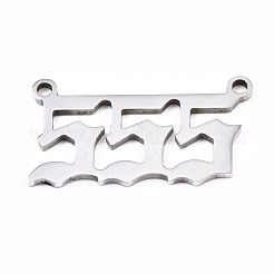 変色しない201ステンレススチールペンダントリンク  レーザー切断  ステンレス鋼色  NUM。5  12x22x1mm  穴：1.4mm&nbsp;STAS-S110-115P-05