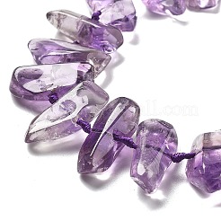 天然石アメジストビーズ連売り  ナゲット  13~27x5~14x5~12mm  穴：1.2~14mm  約37~42個/連  16.14''~16.34''（41~41.5センチメートル）&nbsp;G-C179-D01-02