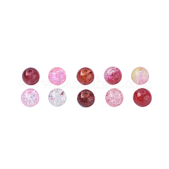 10色スプレークラックルガラスビーズ  ラウンド  レッド  8mm  穴：1.3~1.6mm  約20PCS /カラー  200個/箱&nbsp;CCG-X0010-01-8mm