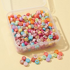 40g4スタイルの不透明なアクリルビーズ  金と銀の金属が絡み合っています  星、ハート、花、月のフラットラウンド  ミックスカラー  6.5~7x7x3~4mm  穴：1.5~1.6mm  10g /スタイル&nbsp;SACR-FS0001-09