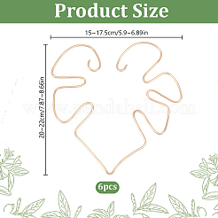 アルミ製植物サポートスタンド6個  モンステラ葉  ゴールドカラー  200~220x150~175mm&nbsp;DIY-DR00016