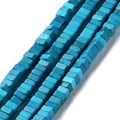 天然石瑪瑙ビーズ連売り  染め  正方形  スチールブルー  2.5x2.5x1.5mm  穴：1mm  約236個/連  15.08''（38.3センチメートル）&nbsp;G-M422-A01-01D