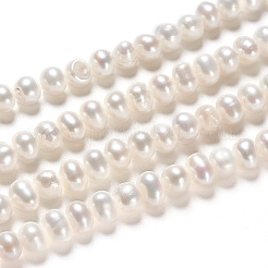 天然養殖淡水パールビーズ連売り  ロンデル  アンティークホワイト  4~5x4mm  穴：0.5mm  約51個/連  7.68インチ（19.5cm）&nbsp;PEAR-I004-03