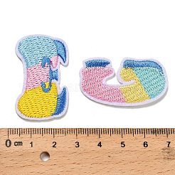 文字a～zの刺繍糸、布に縫い付けるパッチ  ホットメルト接着剤  布のアップリケ  ミックスカラー  39.5~40.5x19.5~34.5x1.5mm&nbsp;PATC-K001-02