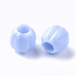 不透明なポリスチレン（ps）プラスチック製のヨーロッパのビーズ  大穴ビーズ  カボチャ  ミックスカラー  8.5x8.5mm  穴：4mm  約2000個/500g&nbsp;KY-I004-09