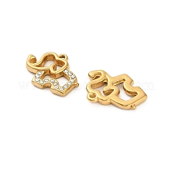 304ステンレススチールラインストーンペンダント  イオンプレーティング（ip）  象のチャーム  18KGP本金メッキ  14x18.5x2.5mm  穴：1.2mm&nbsp;STAS-U047-18G