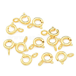 真鍮のスプリングリングの留め金  ニッケルフリー  14KGP本金メッキ  8x5x1mm  穴：1.6mm&nbsp;KK-N259-10