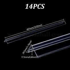 プラスチック製の粘着式壁コーナープロテクター  コーナーガード  透明  407x29.5x17.5mm&nbsp;LS-AJEW-WH0606-90A