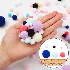 DIY人形クラフト作り  7色のポリエステル高弾性ポンポンボールと白黒プラスチックの小刻みに動く目のカボションを含む  ミックスカラー  21 G /セッティング&nbsp;DIY-YW0004-12