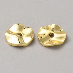 真鍮ビーズ  フラットラウンドい形  長持ちメッキ  18KGP本金メッキ  8x1.5mm  穴：1.2mm&nbsp;KK-WH0056-70C
