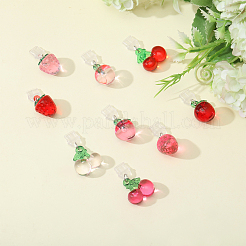 プラスチック携帯防塵プラグ  樹脂製フルーツペンダント付き  ミックスカラー  2.5~3.3cm  9個/セット&nbsp;PALLOY-GL00011