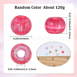 ガラスシードビーズ  模造キャットアイ  ラウンド  ミックスカラー  4x3~3.5mm  穴：1.2~1.5mm  約120g&nbsp;SEED-SC0001-60