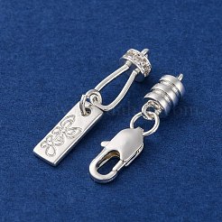 真鍮製マイクロパヴェクリアキュービックジルコニアロブスタークロークラスプ  銀  33.5mm&nbsp;KK-C076-07S