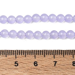 天然石&染め加工マレーシアジェイドビーズ連売り  ラウンド  ライラック  4mm  穴：0.8mm  約92個/連  15''（38.1センチメートル）&nbsp;G-A146-4mm-A18
