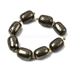 天然石パイライトビーズ連売り  シードビーズで  コラム  19.5~20x15mm  穴：1.2mm  約8個/連  7.48''（19センチメートル）&nbsp;G-Z131-D01-01