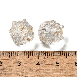 透明ガラスビーズ  グラデーションカラー  ドラゴン  ライトゴールデンロッドイエロー  13.5x13x12.5mm  穴：1mm&nbsp;GLAA-D025-05H