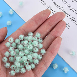 透明なアクリルビーズ  二層ビーズ  多面カット  ラウンド  アクアマリン  8x7.5mm  穴：2mm  約2000個/500g&nbsp;TACR-S152-17A-SS2111