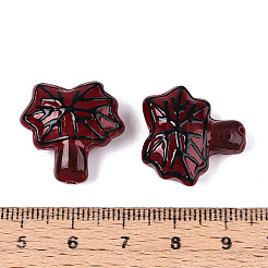 手作りのランプワークエナメルビーズ  ツリー  暗赤色  20~21x20~21.1x8.9~9.2mm  穴：0.9~1.2mm&nbsp;LAMP-T023-21F