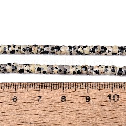 天然石ダルメシアンジャスパービーズ連売り  ロンデル  多面カット  4x2~2.5mm  穴：0.7~1mm  約156~162個/連  14.76~15.16インチ（37.5~38.5cm）&nbsp;LS-G-Q606-46A-01