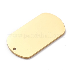 304ステンレスペンダント  空白タグのスタンプ  長方形  ゴールドカラー  25x13.5x1mm  穴：1.2mm&nbsp;STAS-Y006-12B-G