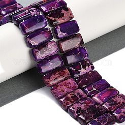 ナチュラルインペリアルジャスパービーズ連売り  染め  長方形  インディゴ  20.5x10.5x6mm  穴：1.1mm  約20個/連  8.07インチ（20.5cm）&nbsp;G-L604-F01-01H