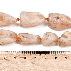 未加工の粗い加熱済み天然シトリンビーズ連売り  ナゲット  11~28x11~18x9~17mm  穴：1mm  約16~23個/連  16.14~17.32''（41~44センチメートル）&nbsp;G-A305-A01-01