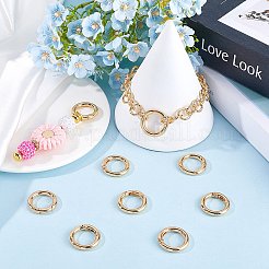 合金スプリングゲートリング30個  Oリング  ライトゴールド  7ゲージ  24.5x3.5mm  内径：16.5mm&nbsp;FIND-SP0001-48