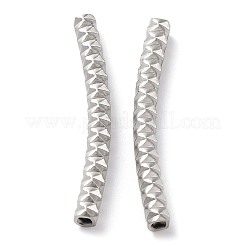 変色しない304ステンレススチールチューブビーズ  カーブチューブ  ステンレス鋼色  40x4mm  穴：2.4mm&nbsp;STAS-K259-12P