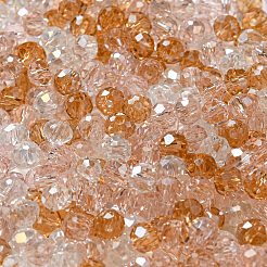 ガラスビーズ  多面カット  ロンデル  パールピンク  4x3mm  穴：0.4mm  約820個/60g&nbsp;EGLA-A034-SM4mm-23