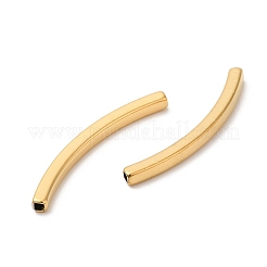 304ステンレスチューブビーズ  カーブチューブ  18KGP本金メッキ  40x5x3mm  穴：2x2mm&nbsp;STAS-H214-01G