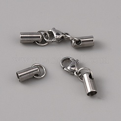 304ステンレススチール製ロブスタークロウ留め金  コー​​ドが終了すると  ステンレス鋼色  28.5mm  穴：3.5mm&nbsp;STAS-WH0044-06E-P