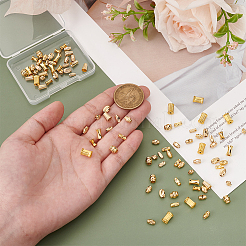 96個 12スタイル 真鍮波形ビーズ  混合図形  ミックスカラー  4~9x3〜8mm  穴：1.6~2.3mm  8個/スタイル&nbsp;FIND-PH0022-40